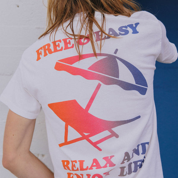 Free & Easy T-Shirt - Umbrella Short Sleeve Tee - Relax and Enjoy Life Don't Trip