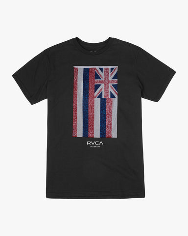 RVCA HAWAII DEFER FLAG SS TEE - BLACK