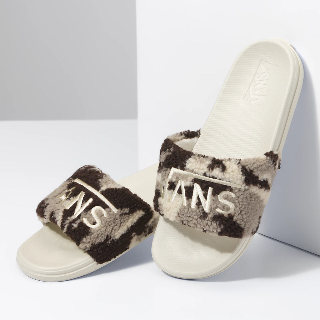 VANS WOMENS SHERPA CAMO BROWN MULTI LA COSTA SLIDE