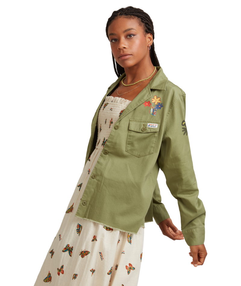 Rvca green jacket top